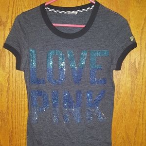 Pink VS Tshirt with Bling, Med